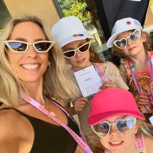 Sarah and young participants at Evolve X Byron Bay